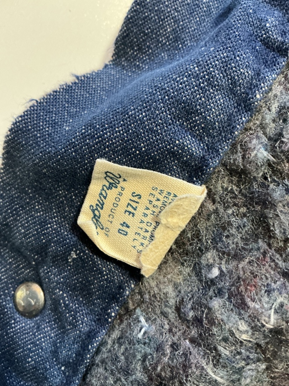 Vintage 70s Wrangler Blanket Lined Workwear Denim Chore Jean USA Made Jacket - Picture 4 of 16